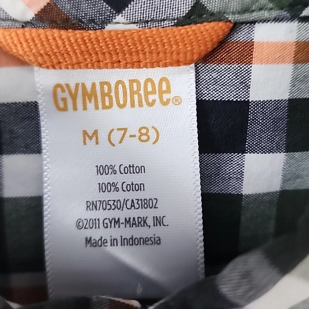 Gymboree Green & Orange Button Down Shirt